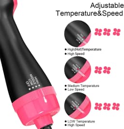 Hot Air Brush One Step Hair Dryer & Volumizer Hair Dryer Brush Negative Ion Generator For Straightening & Curling Hot Air Paddle