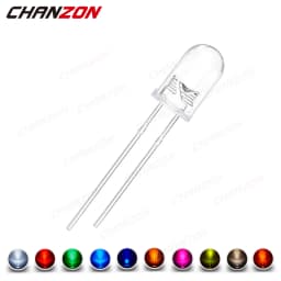 100pcs 5mm LED Diode 5 mm Ultra Bright Warm White Red Green Blue UV Purple Yellow Orange Pink 2V 3V Light Emitting Assorted Set