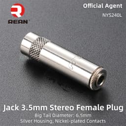 Neutrik's REAN Gold-plated Jack 3.5mm 3Pole Female Plug 1/8″ Headphone Notebook Microphone Audio Interface Extension Cable Plug