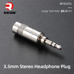 Neutrik's REAN Gold-plated Jack 3.5mm 3Pole Female Plug 1/8″ Headphone Notebook Microphone Audio Interface Extension Cable Plug