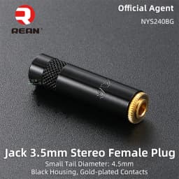 Neutrik's REAN Gold-plated Jack 3.5mm 3Pole Female Plug 1/8″ Headphone Notebook Microphone Audio Interface Extension Cable Plug