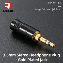 Neutrik's REAN Gold-plated Jack 3.5mm 3Pole Female Plug 1/8″ Headphone Notebook Microphone Audio Interface Extension Cable Plug