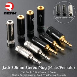 Neutrik's REAN Gold-plated Jack 3.5mm 3Pole Female Plug 1/8″ Headphone Notebook Microphone Audio Interface Extension Cable Plug
