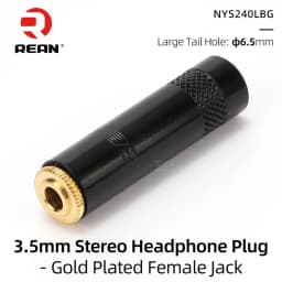 Neutrik's REAN Gold-plated Jack 3.5mm 3Pole Female Plug 1/8″ Headphone Notebook Microphone Audio Interface Extension Cable Plug