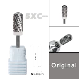 RolinStar 6.6 Large Round Top Barrel Safety 4XC 5XC Original Acrylic Powder Dipping Killer Remover Strongest Nail Drill Bits
