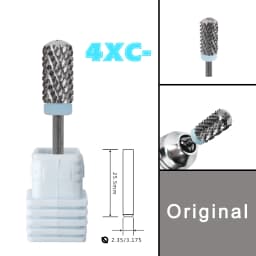 RolinStar 6.6 Large Round Top Barrel Safety 4XC 5XC Original Acrylic Powder Dipping Killer Remover Strongest Nail Drill Bits