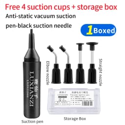 LUXIANZI Vacuum Suction Pen Kit with 3 Sucker IC SMD Tweezers Pick Up Tool Remover Sucker Pump Solder Desoldering Sucking Pens