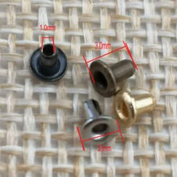 1.0/1.5/2/2.5mm Brass Hollow Rivets with Hanging Plate Holes Mini Eyelets Brass Tiny Grommet for BJD 100pcs