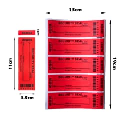 100% Total Transfer Tamper Evident Labels Security Warranty Void Stickers Red Large 35*120 Mm Triple Serial Numbers Seal Sticker