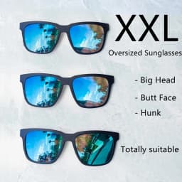 JULI Square Oversized Polarized Sunglasses for Big Heads Men Retro Vintage XXL Super Big SunGlasses UV Protection MJ8023
