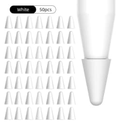 50pcs Pencil Tip Cover For Apple Pencil 2nd 1st Generation Mute Silicone Nib Case For Touchscreen Stylus Pen Case