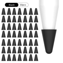 50pcs Pencil Tip Cover For Apple Pencil 2nd 1st Generation Mute Silicone Nib Case For Touchscreen Stylus Pen Case