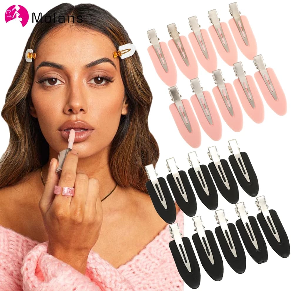 Molans 10pcs/set No Bend Seamless Hair Clips Side Bangs Barrette Makeup Washing Face Accessories Women Girls Styling Hairpins