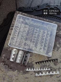 1pc Sweater Knitting Lace 3D Acrylic Mold Nail Art Decoration Nails DIY Design Silicone Nail Art Template Nail Mold