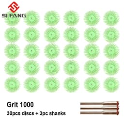 1Inch Radial Bristle Disc Kit Abrasive Brush 2.35mm/3mm Shank Detail Polishing Wheel for Dremel Rotary Tool Accessories