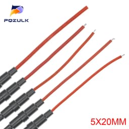 5*20MM 6*30mm Glass Tube Fuse Holder Screw Type Quick Blow 5X20MM Fuses with 22 20 18 16 14AWG Wire 250V for Car