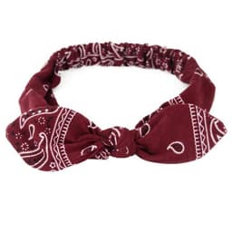 Boho Bow Headbands for Women Vintage Paisley Bandana Flower Printed Hairband Elastic Rabbit ear Head Wrap Cute Hair Accessories