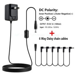 Electric Guitar Pedal Vintage Overdrive/Tremolo/Ultimate Drive Power Adapter Supply 9V 1A US EU UK AU Plug 6 Way 8 Way Cable