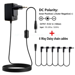 Electric Guitar Pedal Vintage Overdrive/Tremolo/Ultimate Drive Power Adapter Supply 9V 1A US EU UK AU Plug 6 Way 8 Way Cable