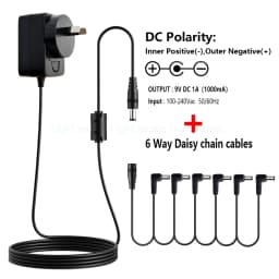 Electric Guitar Pedal Vintage Overdrive/Tremolo/Ultimate Drive Power Adapter Supply 9V 1A US EU UK AU Plug 6 Way 8 Way Cable