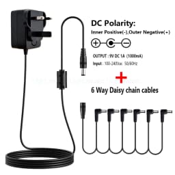 Electric Guitar Pedal Vintage Overdrive/Tremolo/Ultimate Drive Power Adapter Supply 9V 1A US EU UK AU Plug 6 Way 8 Way Cable