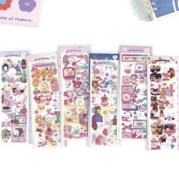 MINKYS New Arrival 3pcs 6pcs Kawaii Bear Ribbon Laser Bling Stickers DIY Scrapbook Stickers Confetti Decoration DIY Photo Frame