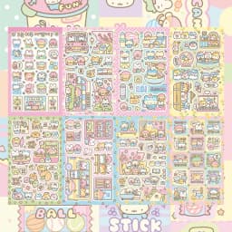 MINKYS New Arrival 3pcs 6pcs Kawaii Bear Ribbon Laser Bling Stickers DIY Scrapbook Stickers Confetti Decoration DIY Photo Frame