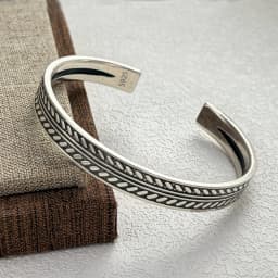 PANJBJ 925 Sterling Silver Feather Adjustable Couple Bangle Gothic Punk Design Women Jewelry Gift Lucky Bracelet Dropshipping