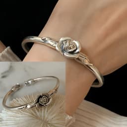 PANJBJ 925 Sterling Silver Feather Adjustable Couple Bangle Gothic Punk Design Women Jewelry Gift Lucky Bracelet Dropshipping