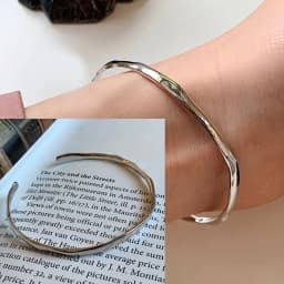 PANJBJ 925 Sterling Silver Feather Adjustable Couple Bangle Gothic Punk Design Women Jewelry Gift Lucky Bracelet Dropshipping