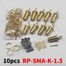 10pcs Coaxial RF Connector RP-SMA-J/K-1.5 Reverse Polarity Male Head Female Pin WIFI Antenna Extension Cable Connector