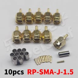 10pcs Coaxial RF Connector RP-SMA-J/K-1.5 Reverse Polarity Male Head Female Pin WIFI Antenna Extension Cable Connector