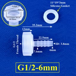 5~200pcs G1/2 Female Thread To 4~20mm PP Direct Connector Micro Irrigation Garden Water Pagoda Hose Joint Aquarium Tank Fittings