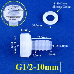 5~200pcs G1/2 Female Thread To 4~20mm PP Direct Connector Micro Irrigation Garden Water Pagoda Hose Joint Aquarium Tank Fittings