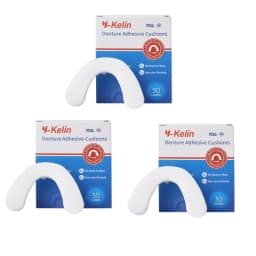 Y-Kelin Denture Adhesive Cushion 30/90/150 Pads / Pack Lower Natural Strong All Day Hold Comfort  Cushions