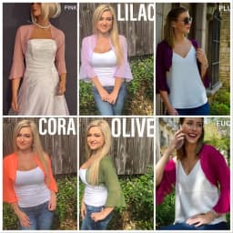Chiffon Bolero Wedding Jacket 3/4 Bell Sleeve Shrug Wedding Wrap Bridal Cover Up Plus Size Women's Cape Custom made