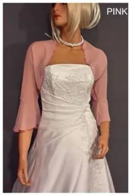 Chiffon Bolero Wedding Jacket 3/4 Bell Sleeve Shrug Wedding Wrap Bridal Cover Up Plus Size Women's Cape Custom made