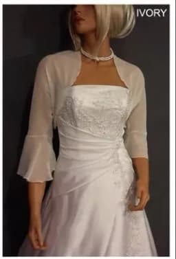 Chiffon Bolero Wedding Jacket 3/4 Bell Sleeve Shrug Wedding Wrap Bridal Cover Up Plus Size Women's Cape Custom made
