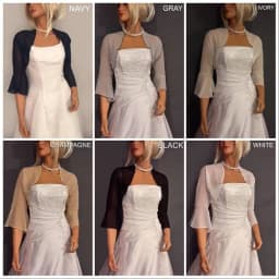 Chiffon Bolero Wedding Jacket 3/4 Bell Sleeve Shrug Wedding Wrap Bridal Cover Up Plus Size Women's Cape Custom made