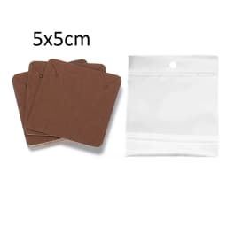 50Sets Earring Cards and 50pcs Bags Necklace Earring Display Cards Self-Seal Bags Kraft Paper Card for DIY Jewelry Packaging
