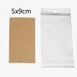 50Sets Earring Cards and 50pcs Bags Necklace Earring Display Cards Self-Seal Bags Kraft Paper Card for DIY Jewelry Packaging