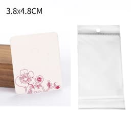 50Sets Earring Cards and 50pcs Bags Necklace Earring Display Cards Self-Seal Bags Kraft Paper Card for DIY Jewelry Packaging