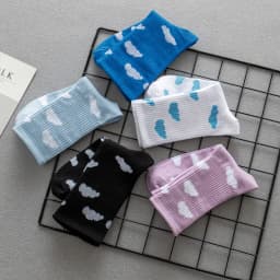 Socks Female Sky Blue Small Fresh White Cloud Student Sports Tide Socks Female Couple Hip-hop Skateboard Socks