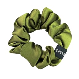 100% Pure Mulberry Silk Large Scrunchies Rubber Bands Hair Ties Gum Elastics Simple Pure Color for Women Girls 19 Momme 3.5CM