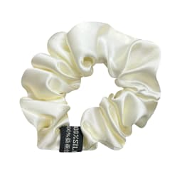 100% Pure Mulberry Silk Large Scrunchies Rubber Bands Hair Ties Gum Elastics Simple Pure Color for Women Girls 19 Momme 3.5CM