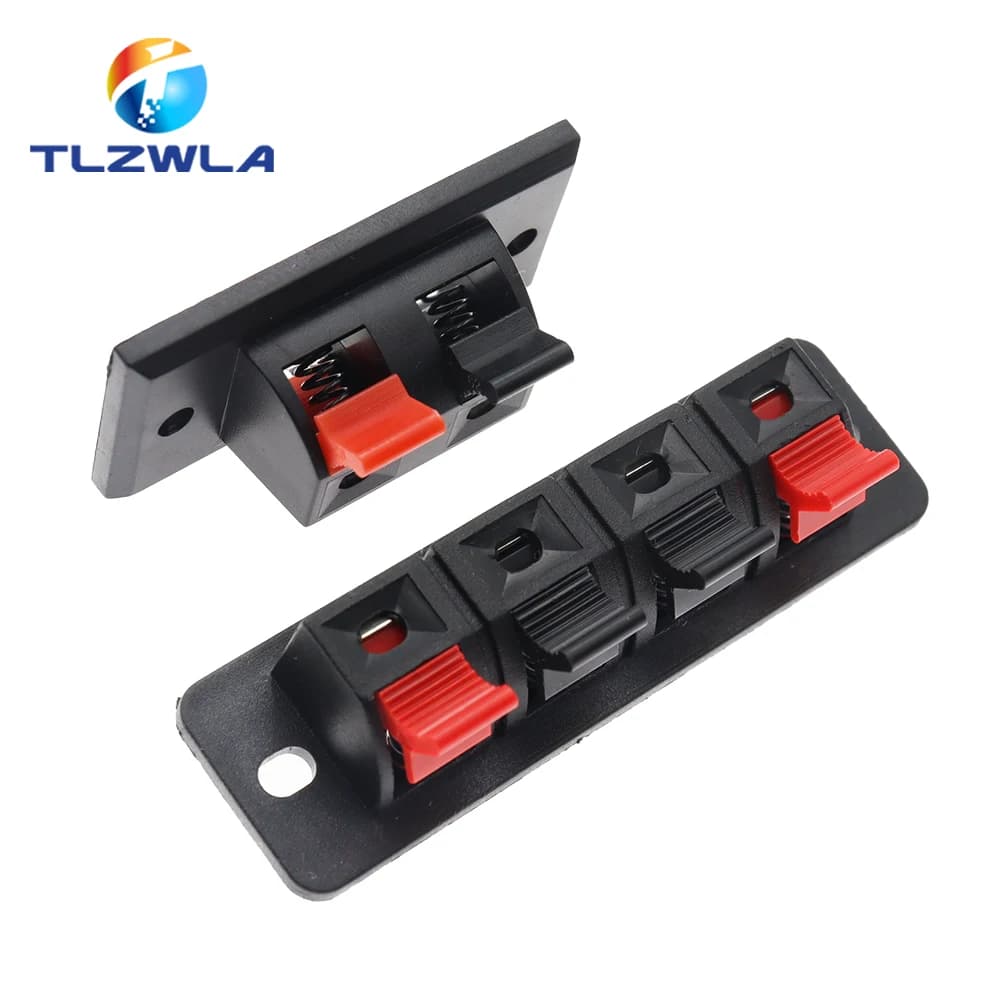 5PCS Plastic 2/4 Positions Connector Terminal Push In Jack Spring Load Audio Speaker Terminals Breadboard Clip