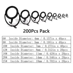 Fishing Rod Repair Kit Spinning Rod Building Components Stainless Steel Casting Fishing Rod Guides Replacement Set Tackle 4~38mm
