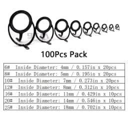 Fishing Rod Repair Kit Spinning Rod Building Components Stainless Steel Casting Fishing Rod Guides Replacement Set Tackle 4~38mm
