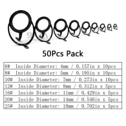 Fishing Rod Repair Kit Spinning Rod Building Components Stainless Steel Casting Fishing Rod Guides Replacement Set Tackle 4~38mm