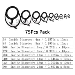 Fishing Rod Repair Kit Spinning Rod Building Components Stainless Steel Casting Fishing Rod Guides Replacement Set Tackle 4~38mm